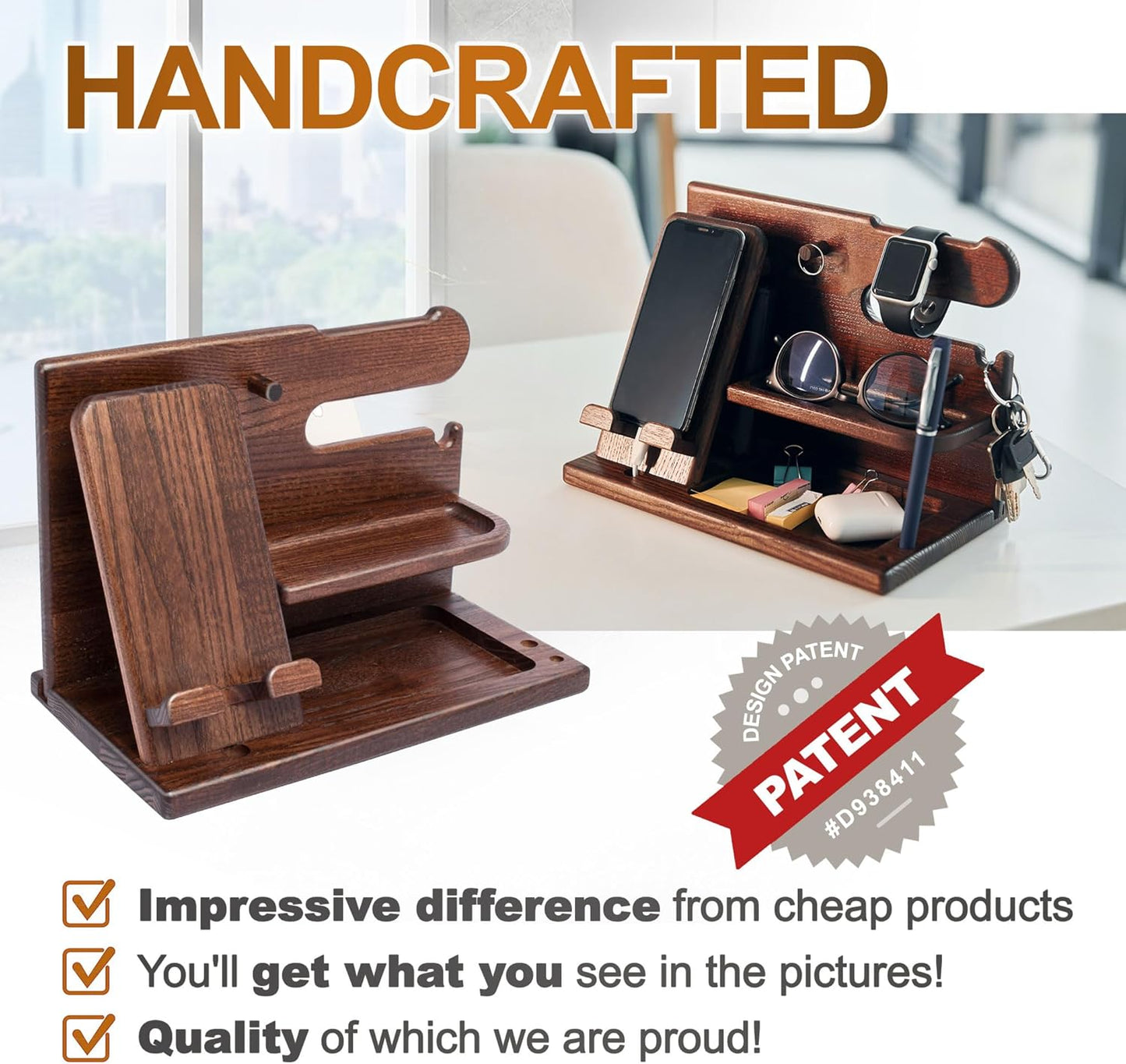 Wood Phone Docking Station 