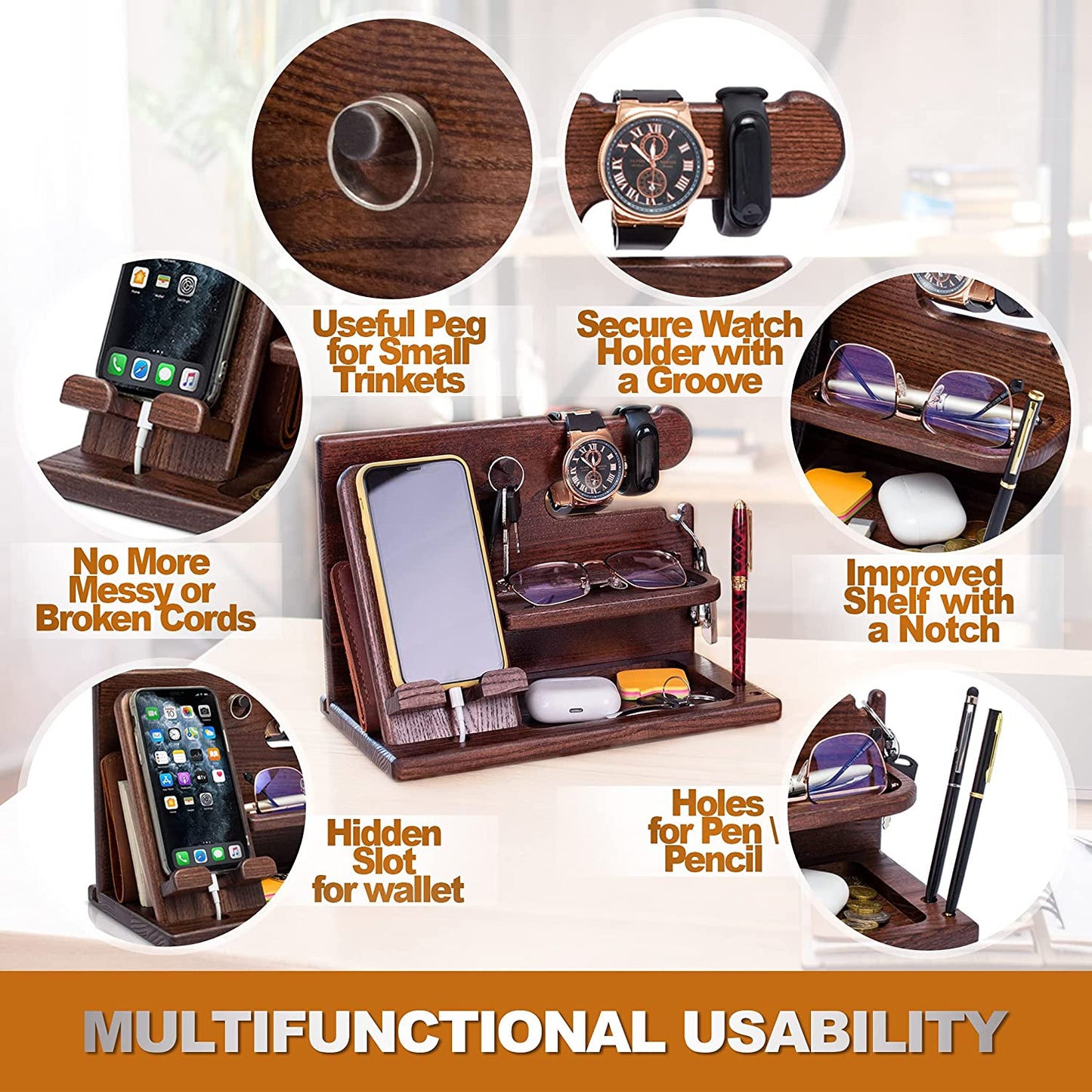 Wood Phone Docking Station 